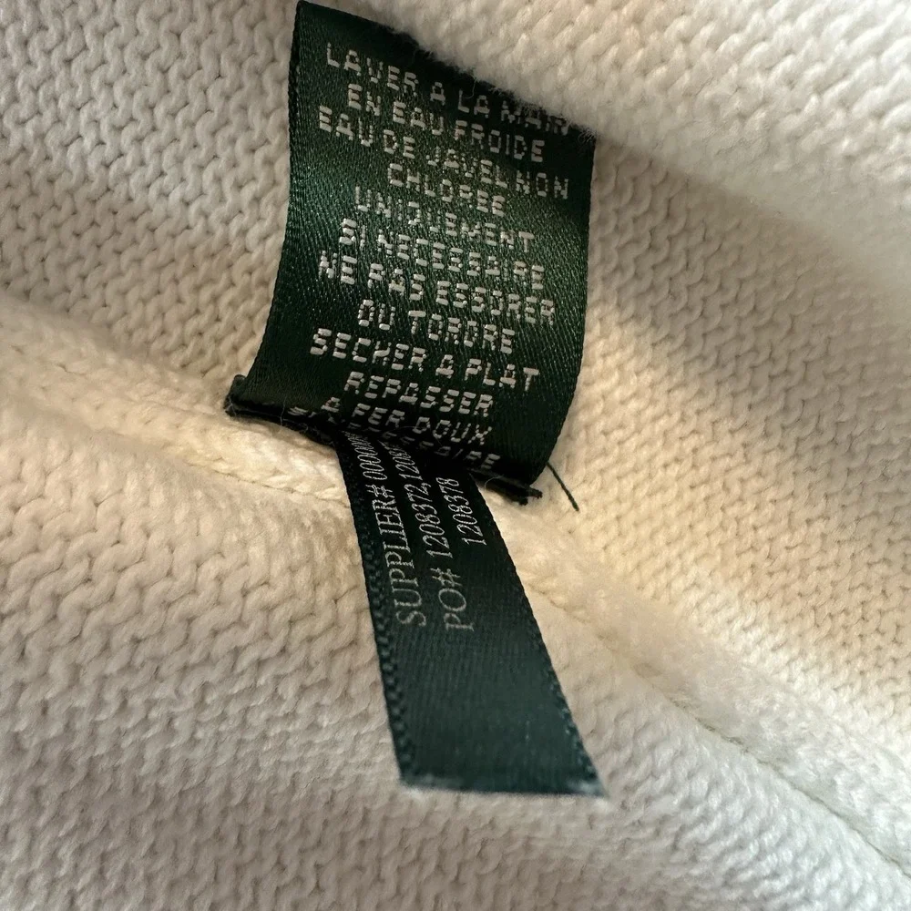 Lauren Ralph Lauren Women's Large‎ White Full Button Cardigan Sweater Casual